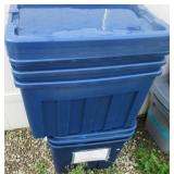 (6) Large totes with lids.