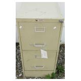 Century metal two drawer file cabinet with key.