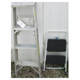 4 Ft. aluminum step ladder and Cosco step stool.