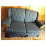 Floral design love seat. Shows wear.