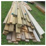 Large group of lumber including 2 x 4, 4 x 4, 6 x