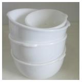 (3) Vintage white mixing bowls and a small white