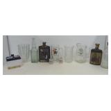 Glass collectibles including pitcher, spuds