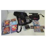 Game Boy, various games and carry case.