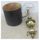 Stiffel brass hanging swag chandelier with 10 ft.