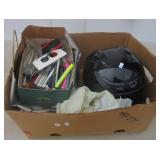 Motorcycle helmet, pens and pencils, high