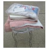 Bathroom scale, vanity chair, bathroom carpet and