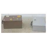 (2) Lock boxes with keys. Largest measures 6" h x