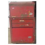 Nine drawer metal rolling toolbox with storage on