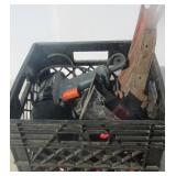 Jack stands, pipe wrenches, power drill, pipe