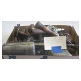 Group of vintage items including auger drills,