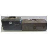 (2) Vintage tackle boxes with contents including