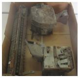 Antique parts to a machine.