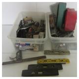 Large group of tools including small levels,