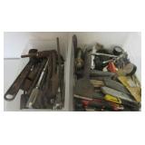 Large group of utility knives, pliers, wrenches,