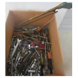 Large group of hand tools including screwdrivers,