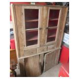 Primitive wood cabinet. Measures 74" h x 50" w x