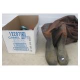 Red Ball waders, Hull Pottery pitcher with base,