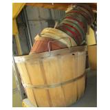 Bushel baskets and burlap bag including (1)