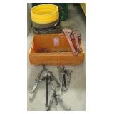 (4) Gear pullers, (4) Pipe wrenches and a tool