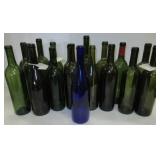 (18) Green wine bottles.