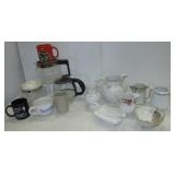 Box filled with coffee pot and coffee decanters,