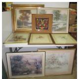 (12) Framed art pieces including Mary Lou