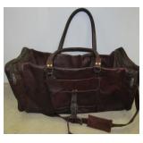 Indian Hando Art leather bag. Measures 11" x 22".