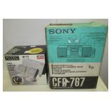 Sony CFD-767 radio and Altac Lansing 3 piece