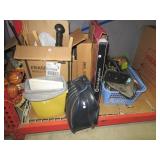 Household items including fly swatters, bowling