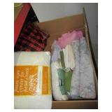 Bed pillows (New in plastic), decorative pillows,