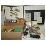 Train items including Lionel trestle sets, Lionel