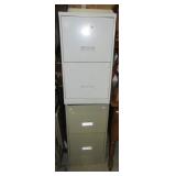 (2) Metal two drawer filing cabinets. Largest