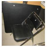 Vintage Samsonite black and chrome card table and