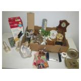 Household items including marble horse head book
