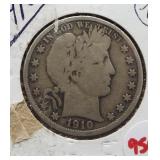 1910 Barber half dollar.