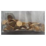 (180) Unsorted wheat pennies.