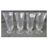 (4) Desert stemmed glasses. Measure 5" tall.