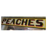 Antique wood peaches sign acquired from old apple