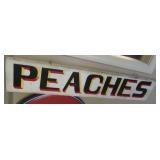 Antique wood peaches sign acquired from old apple