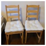 (2) Wood Chairs With Cushion