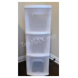 3 Drawer Plastic Storage On Wheels=
