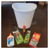 White Trash Can And Glue
