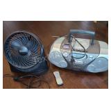 Fan And Boom Box With Remote