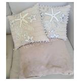 Rl Throw & Beachy Beaded Pillows