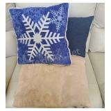 Rl Throw Blanket & Blue Pillows