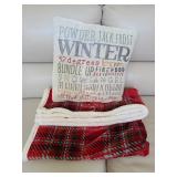 Cozy Winter Throw Blanket & Pillow
