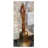 12in. Brass Wood Handle Hand Bell