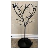 18" Metal Black, Squirrel On Tree Jewelry Holder