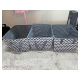 (3) Gray and White Storage Basket with Handles